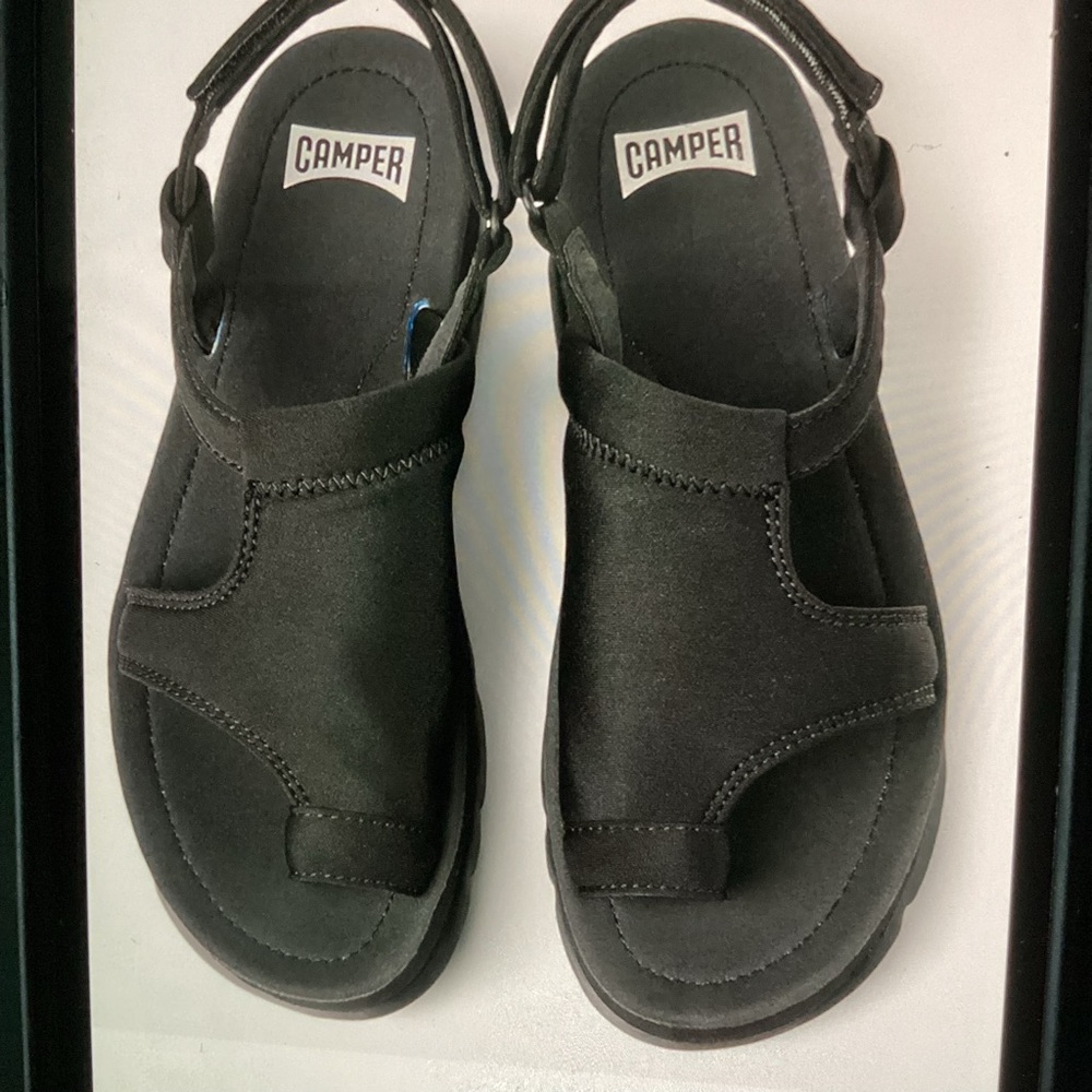 Camper Black Sandals with Adjustable Straps